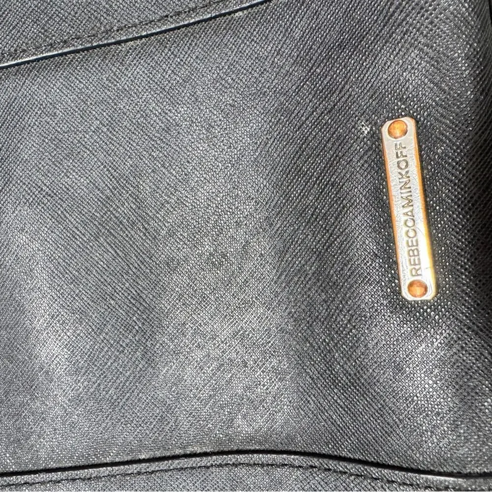 Rebecca Minkoff Black Leather Mini Handbag Tote Purse Classic Small Preppy